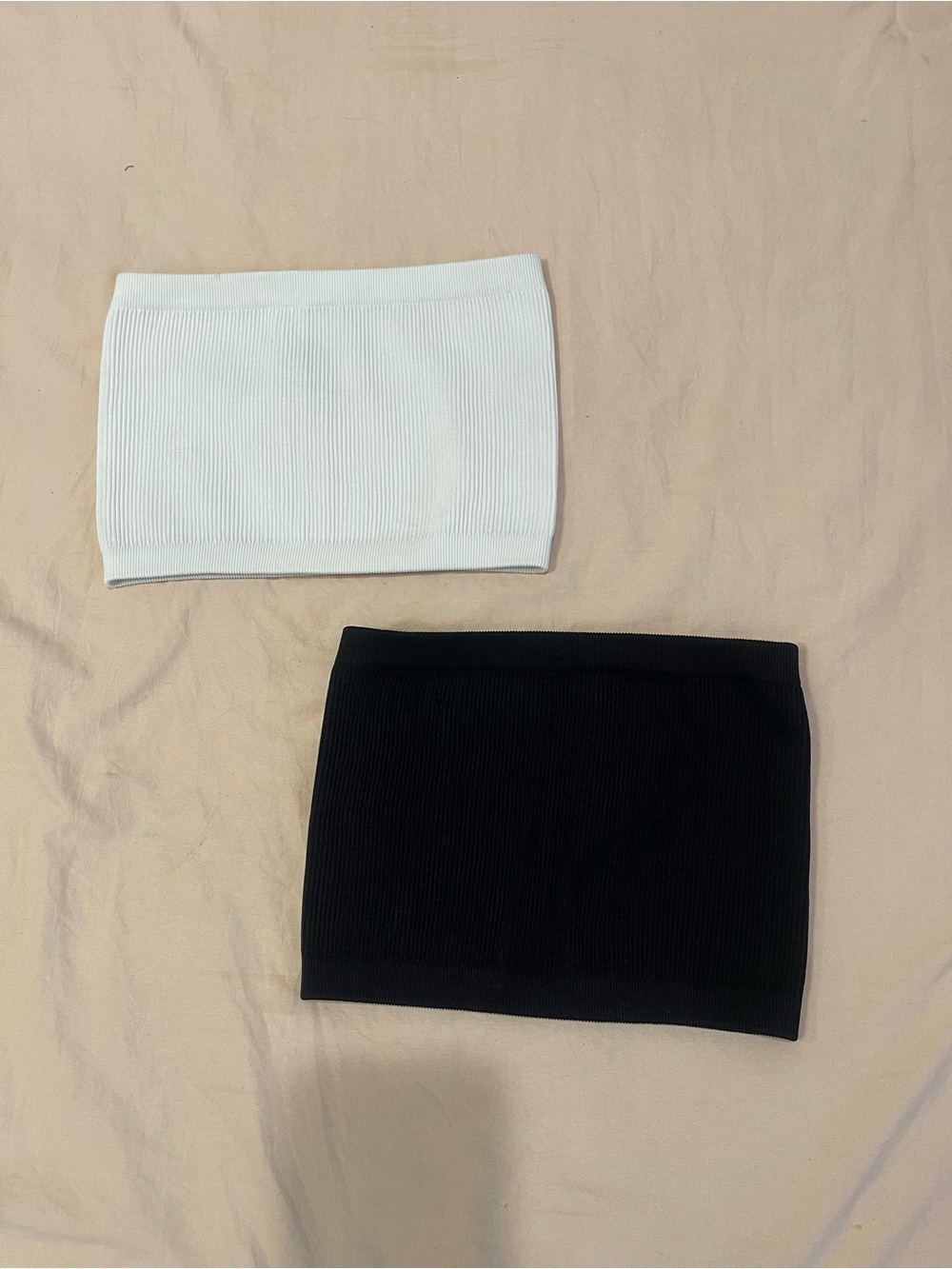 black and white cotton on tube tops